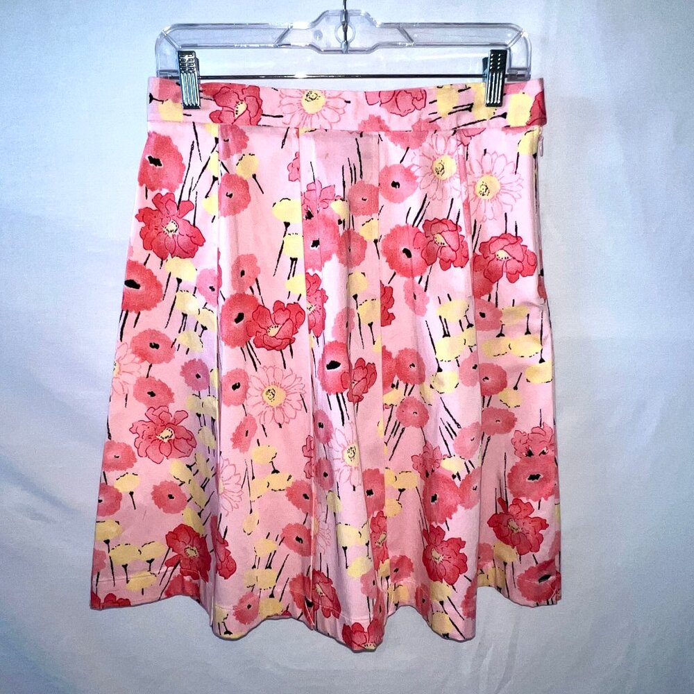Apostrophe A Line Pink Floral Skirt, Pleated, Size 10 Petite, Lovely! VGC!